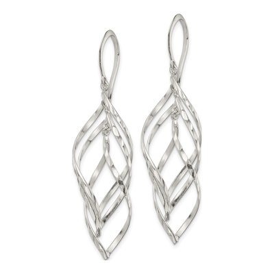 Sterling Silver Twisted Dangle Earrings – view 3