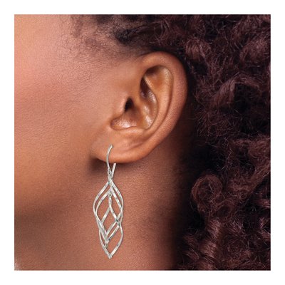 Sterling Silver Twisted Dangle Earrings – view 4