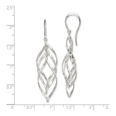 Sterling Silver Twisted Dangle Earrings – view 5