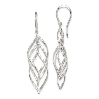 Sterling Silver Twisted Dangle Earrings