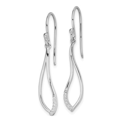 Sterling Silver CZ Dangle Earrings – view 3