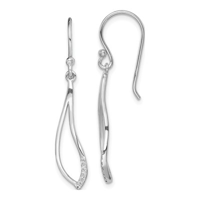 Sterling Silver CZ Dangle Earrings