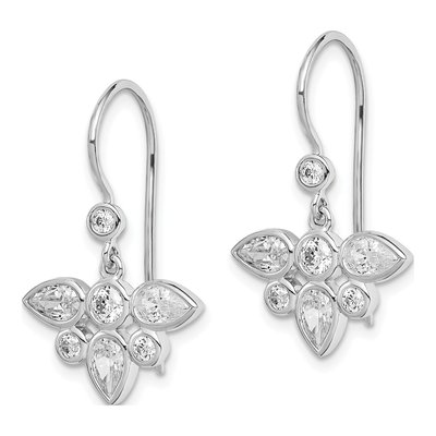 Sterling Silver CZ Dangle Earrings – view 3