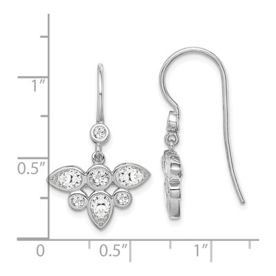 Sterling Silver CZ Dangle Earrings – view 5