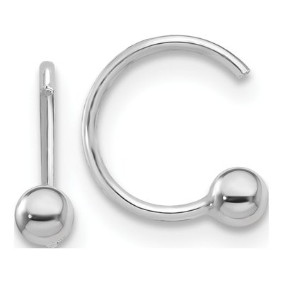Sterling Silver 11mm Ball Pair of Cuff Ear Cuff