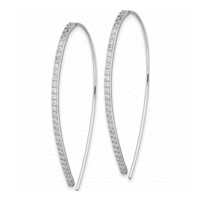 Sterling Silver CZ Threader Earrings – view 3