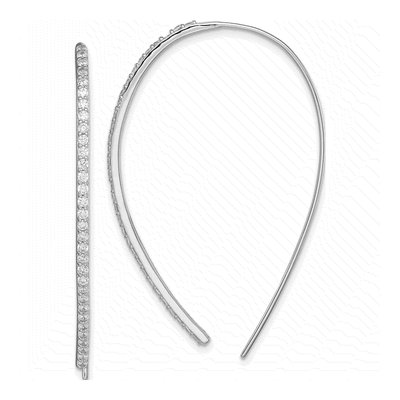 Sterling Silver CZ Threader Earrings