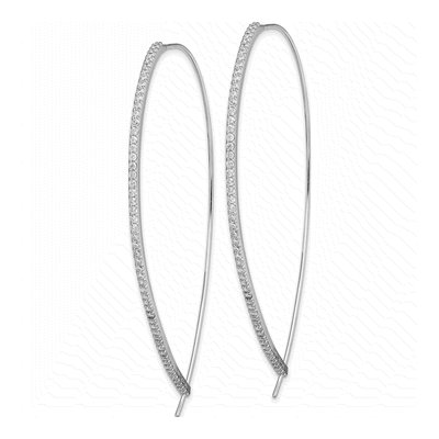Sterling Silver CZ Threader Earrings – view 3