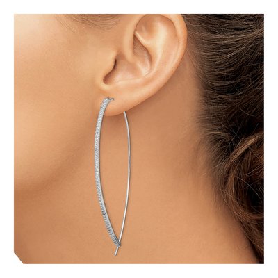Sterling Silver CZ Threader Earrings – view 4