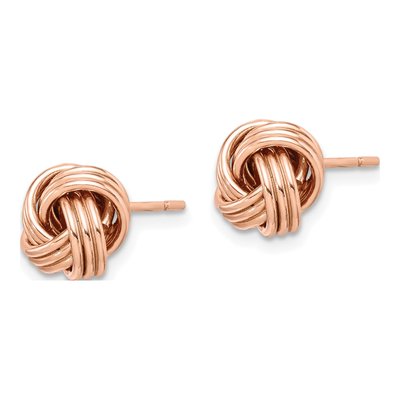 Rose Gold-Plated Sterling Silver Love Knot Stud Earrings – view 3