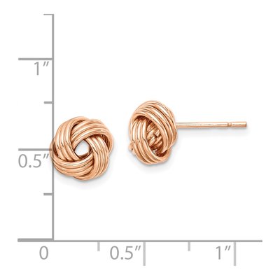 Rose Gold-Plated Sterling Silver Love Knot Stud Earrings – view 5