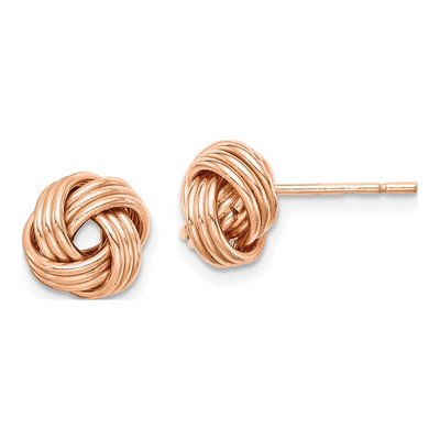 Rose Gold-Plated Sterling Silver Love Knot Stud Earrings