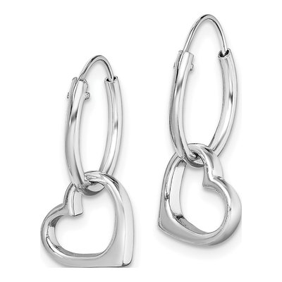 Sterling Silver 23mm Heart Hoop Earrings – view 3