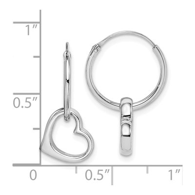 Sterling Silver 23mm Heart Hoop Earrings – view 5