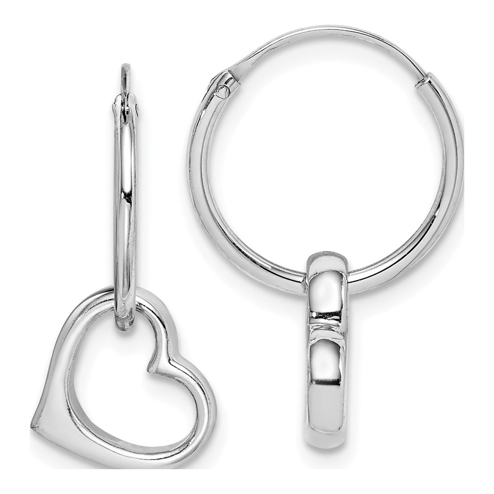 Sterling Silver 23mm Heart Hoop Earrings