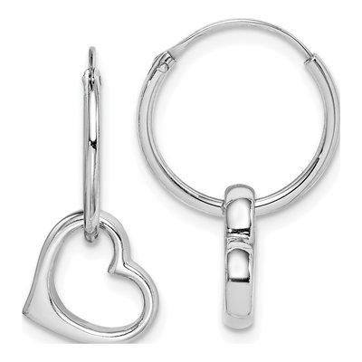 Sterling Silver 23mm Heart Hoop Earrings