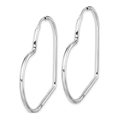 Sterling Silver 46mm Heart Hoop Earrings – view 3