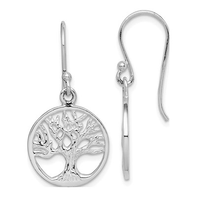 Sterling Silver Tree Dangle Earrings