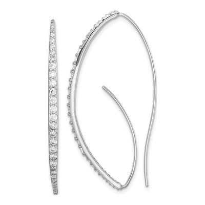 Sterling Silver CZ Threader Earrings
