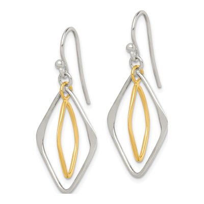 Sterling Silver Diamond Shape Dangle Earrings – view 3
