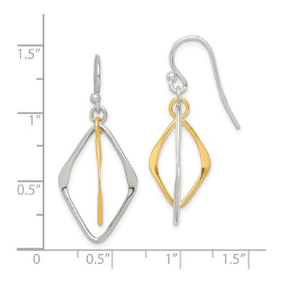 Sterling Silver Diamond Shape Dangle Earrings – view 5
