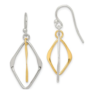 Sterling Silver Diamond Shape Dangle Earrings