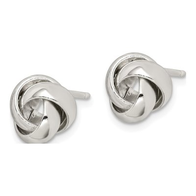 Sterling Silver Love Knot Stud Earrings – view 3