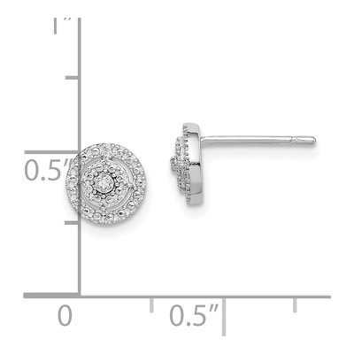 Sterling Silver 2.5mm Round Diamond Circle Stud Earrings – view 6