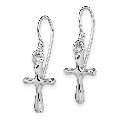 Sterling Silver Cross Dangle Earrings – view 3