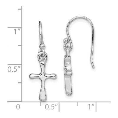 Sterling Silver Cross Dangle Earrings – view 5