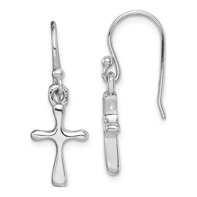 Sterling Silver Cross Dangle Earrings