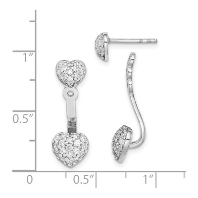 Sterling Silver CZ Heart Dangle Earrings – view 4