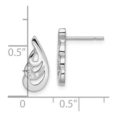 Sterling Silver CZ Swirl Dangle Earrings – view 4