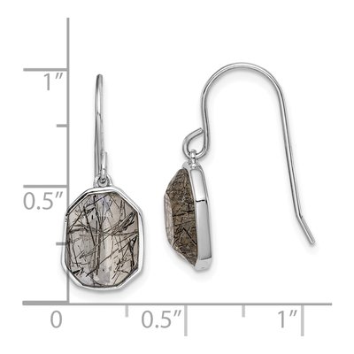 Sterling Silver Tourmalinated Quartz Dangle Earrings – view 5
