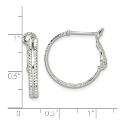 Sterling Silver 20mm Milgrain Hoop Earrings – view 5