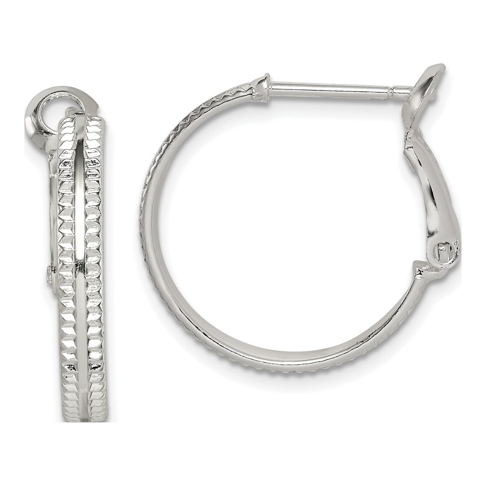 Sterling Silver 20mm Milgrain Hoop Earrings