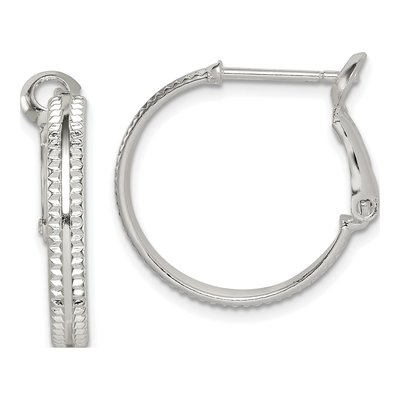 Sterling Silver 20mm Milgrain Hoop Earrings