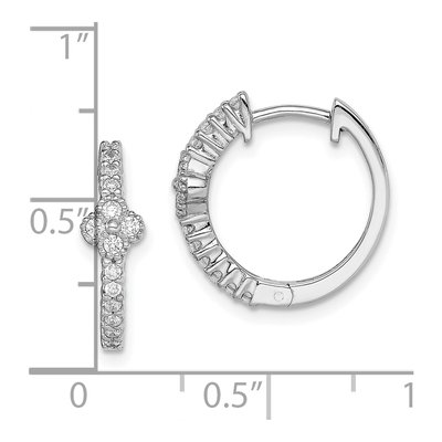 Sterling Silver 16mm CZ Huggie Hoop Earrings – view 5