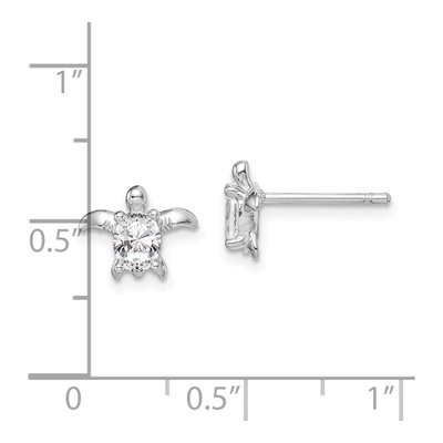 Sterling Silver CZ Turtle Post Earrings – view 6