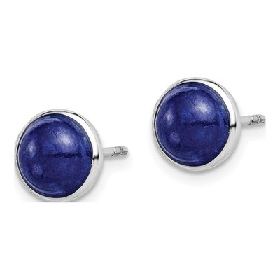 Sterling Silver Lapis Stud Earrings – view 3