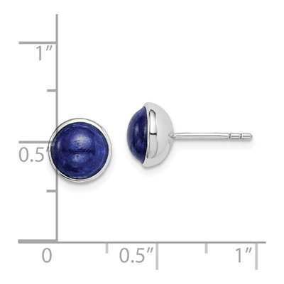 Sterling Silver Lapis Stud Earrings – view 5