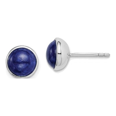 Sterling Silver Lapis Stud Earrings