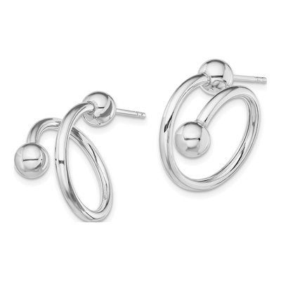 Sterling Silver 21mm Coil Hoop Earrings – view 3