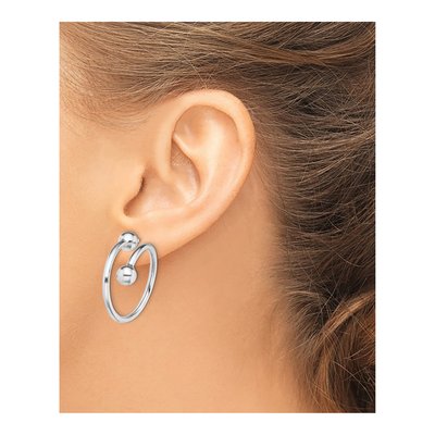 Sterling Silver 25mm Coil Hoop Earrings – view 5
