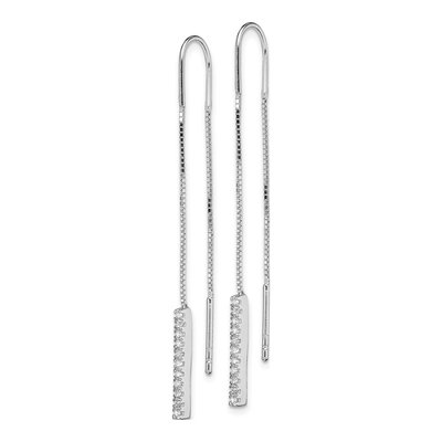 Sterling Silver CZ Threader Earrings – view 3