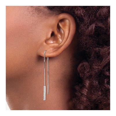 Sterling Silver CZ Threader Earrings – view 5
