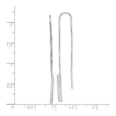 Sterling Silver CZ Threader Earrings – view 6