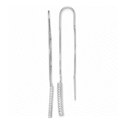 Sterling Silver CZ Threader Earrings