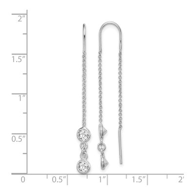 Sterling Silver CZ Threader Earrings – view 6
