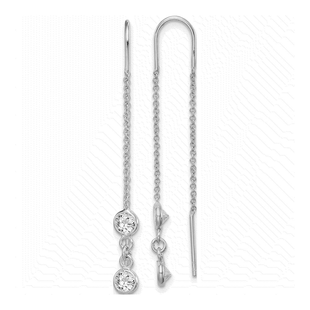 Sterling Silver CZ Threader Earrings